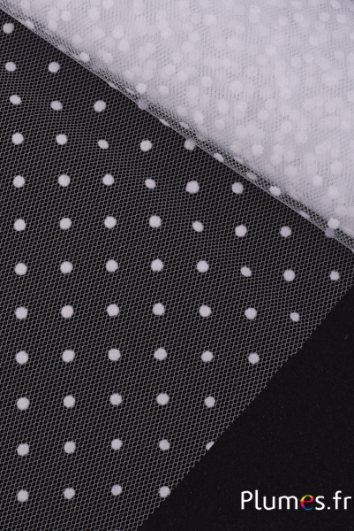 Voilette à pois - largeur 29 cm - blanc